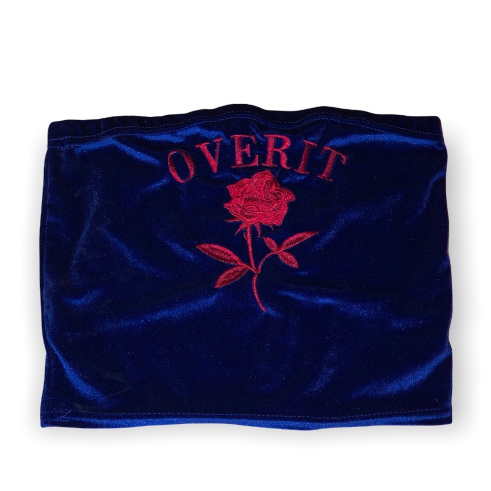 Shein “Over It” Velvet Tube Top
